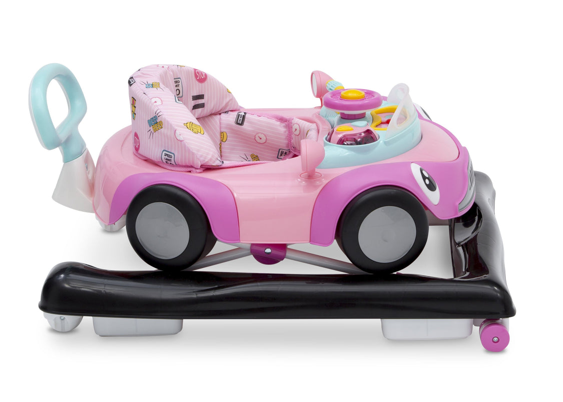Delta Children Pink (2097) First Race 2-in-1 Baby Walker, Side Floor Silo View