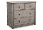 Simmons Kids, Rustic White (119), monterey 4 drawer dresser with changing top, straight view b1b 8-Monterey 4 Drawer Dresser with Changing Top