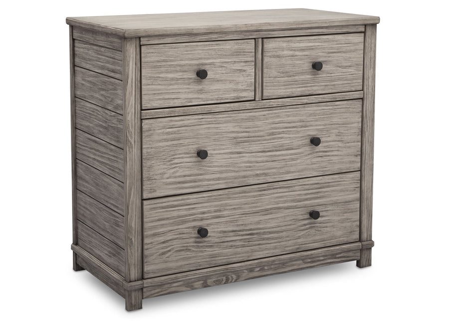 Simmons Kids, Rustic White (119), monterey 4 drawer dresser with changing top, straight view b1b 8-Monterey 4 Drawer Dresser with Changing Top
