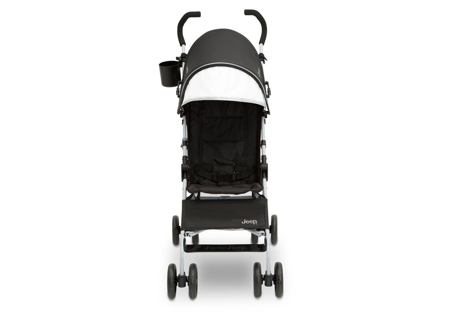 Jeep North Star Stroller by Delta Children, Black with Neutral Grey (2277), with extendable European-style canopy with sun visor 19-Jeep® North Star Stroller