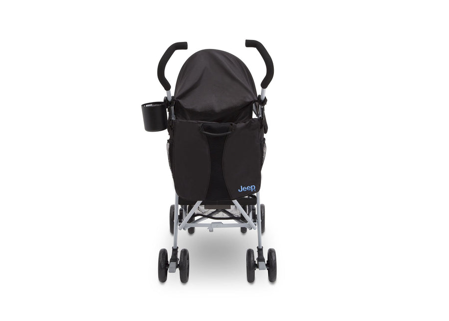 Jeep North Star Stroller by Delta Children, Black with Baby Blue (2279), with Parent cup holder and easy-grip, extra-long foam handles 26-Jeep® North Star Stroller