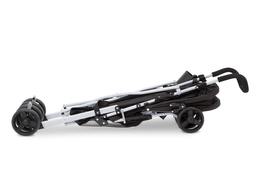 Jeep North Star Stroller by Delta Children, Black with Bright Burgundy (488), can be folded quickly and compactly 9-Jeep® North Star Stroller