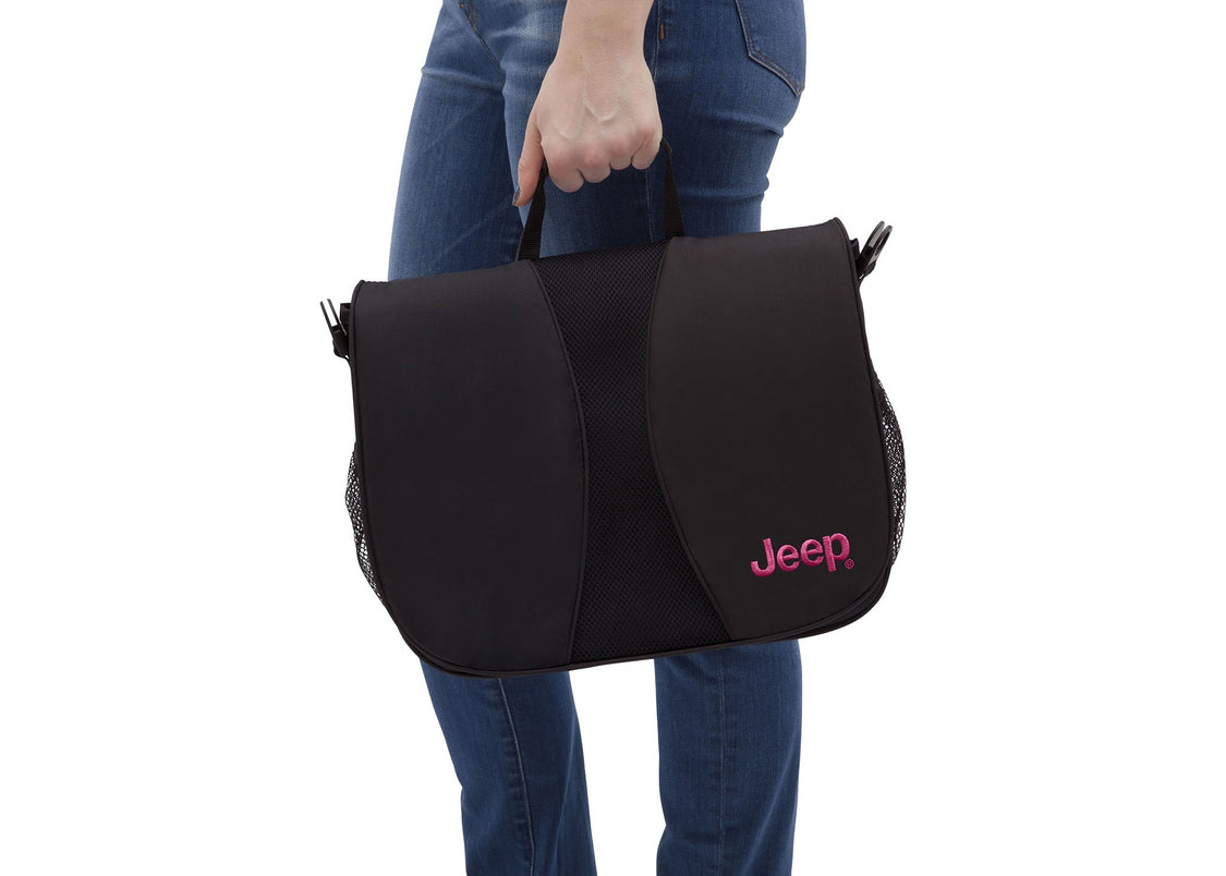 Jeep North Star Stroller by Delta Children, Black with Bright Burgundy (488), with Removable carry-all parent organizer
