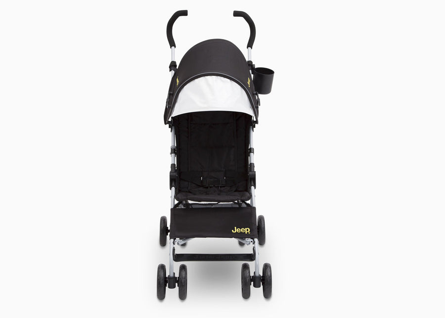 Jeep North Star Stroller by Delta Children, Black with Mellow Yellow (731), with extendable European-style canopy with sun visor 12-Jeep® North Star Stroller