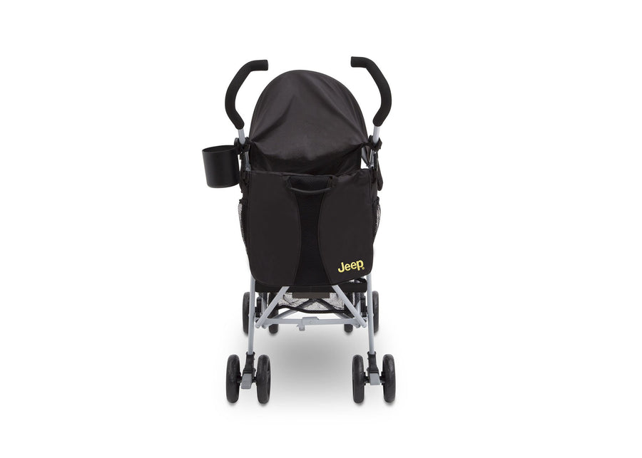 Jeep North Star Stroller by Delta Children, Black with Mellow Yellow (731), with Parent cup holder and easy-grip, extra-long foam handles 13-Jeep® North Star Stroller