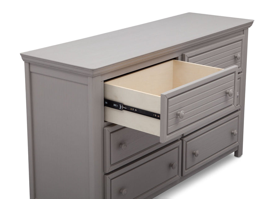 Simmons Kids Rustic Haze (940) Oakmont 6 Drawer Dresser, Detail View b3b 6-Oakmont 6 Drawer Dresser