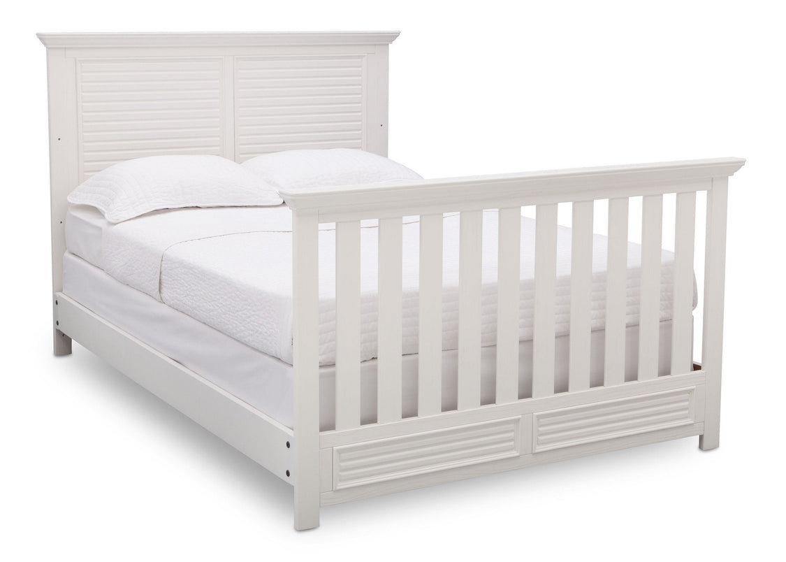 Simmons Kids Rustic Bianca (170) Oakmont Crib 'N' More Full bed conversion side view a6a