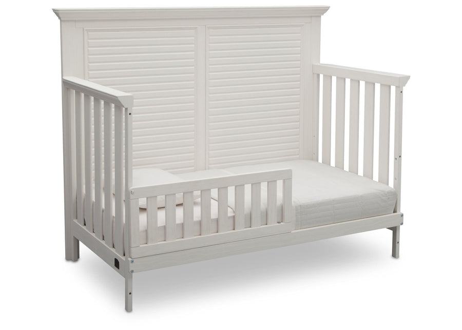 Simmons Kids Rustic Bianca (170) Oakmont Crib 'N' More Toddler bed conversion side view a4a 3-Oakmont Crib 'N' More