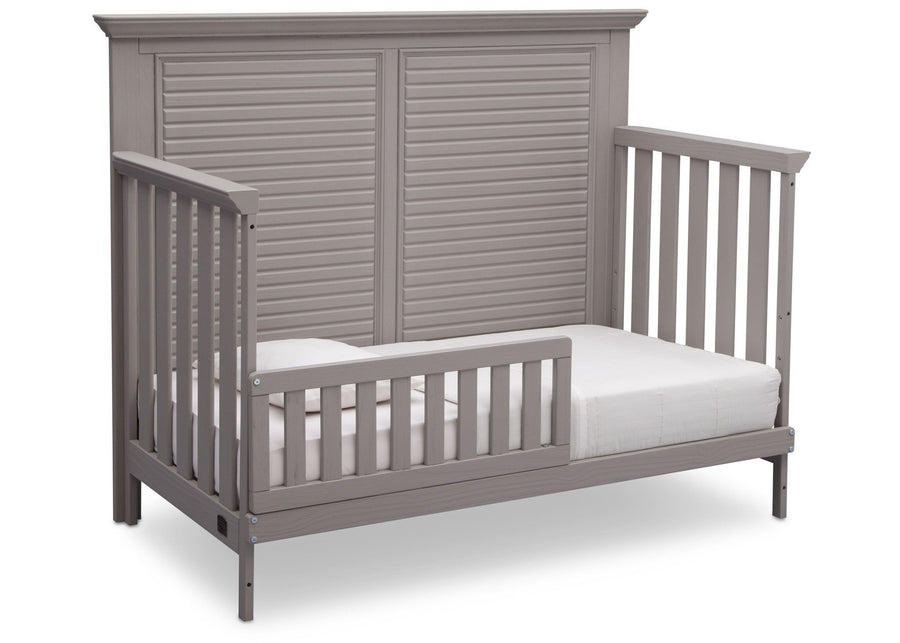 Simmons Kids Rustic Haze (940) Oakmont Crib 'N' More Toddler bed conversion side view b3b 9-Oakmont Crib 'N' More