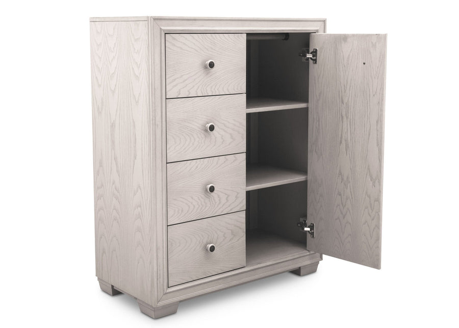 Simmons Kids Antique White (122) Ravello 4 Drawer Combo Chest, Detail 1 View, a4a 4-Ravello 4 Drawer Combo Chest
