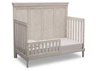 Simmons Kids Antique White (122) Ravello Crib 'N' More, Angled Conversion to Toddler Bed View, b4b 3-Ravello Crib 'N' More