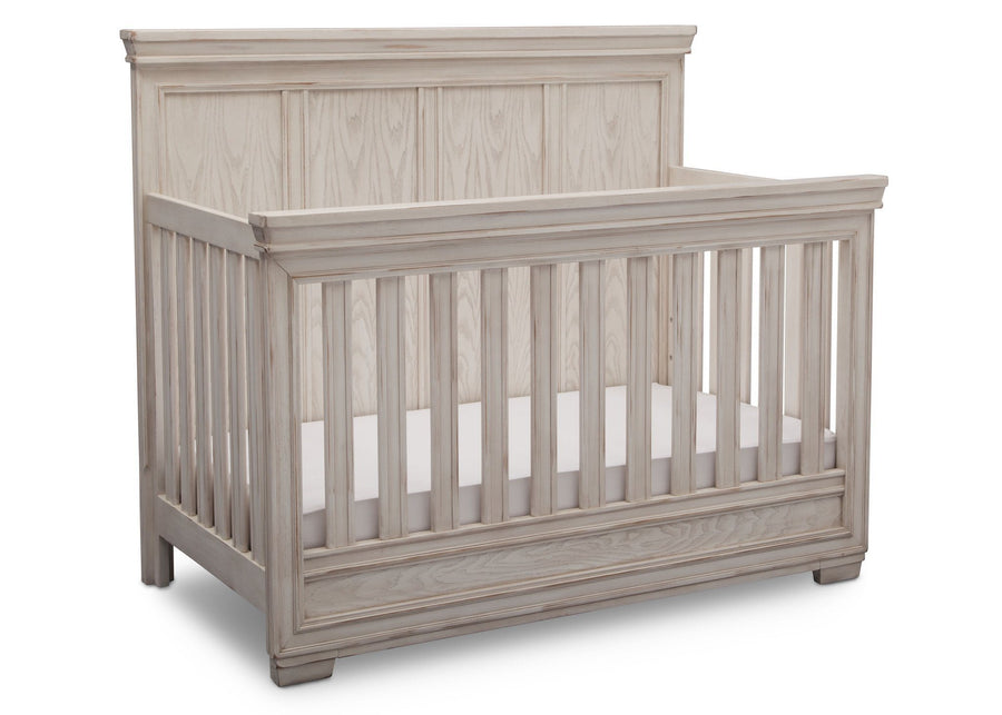 Simmons Kids Antique White (122) Ravello Crib 'N' More, Angled View, b3b 6-Ravello Crib 'N' More
