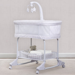 Pink Fresco (2328) 35302-2328 17-SleepCool Rocking Bassinet with Airflow Mesh