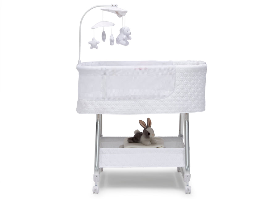 White (100) 4-Nod Bassinet - Smart Sleeper Compatible with Amazon Alexa, Google Assistant and Delta Children Connect App