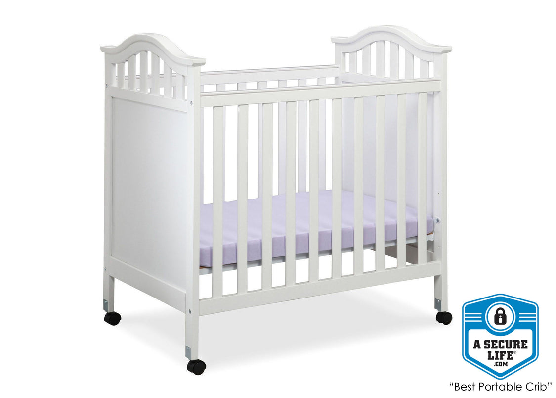 Delta Children White (100) Bella Cozy Portable Crib, With Seal, a3a