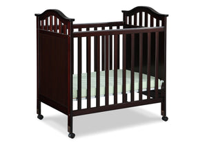 Delta Children Dark Chocolate (207) Bella Cozy Portable Crib Side View Right b2b 12-Bella Cozy Portable Crib