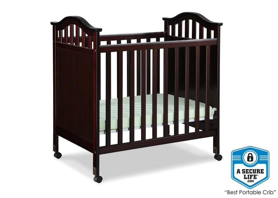 Delta Children Dark Chocolate (207) Bella Cozy Portable Crib Side, With Seal, b3b 5-Bella Cozy Portable Crib