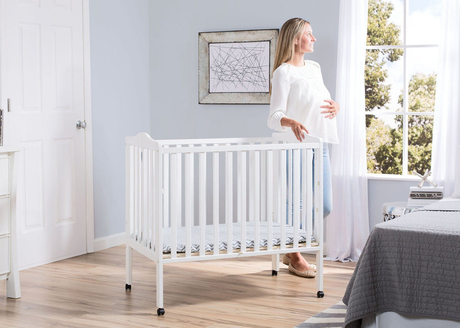 Delta Children Bianca (130) Portable Folding Crib with Mattress 2-Portable Folding Crib with Mattress
