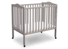 Delta Children Grey (180) Portable Folding Crib with Mattress, angled view b4b 10-Portable Folding Crib with Mattress