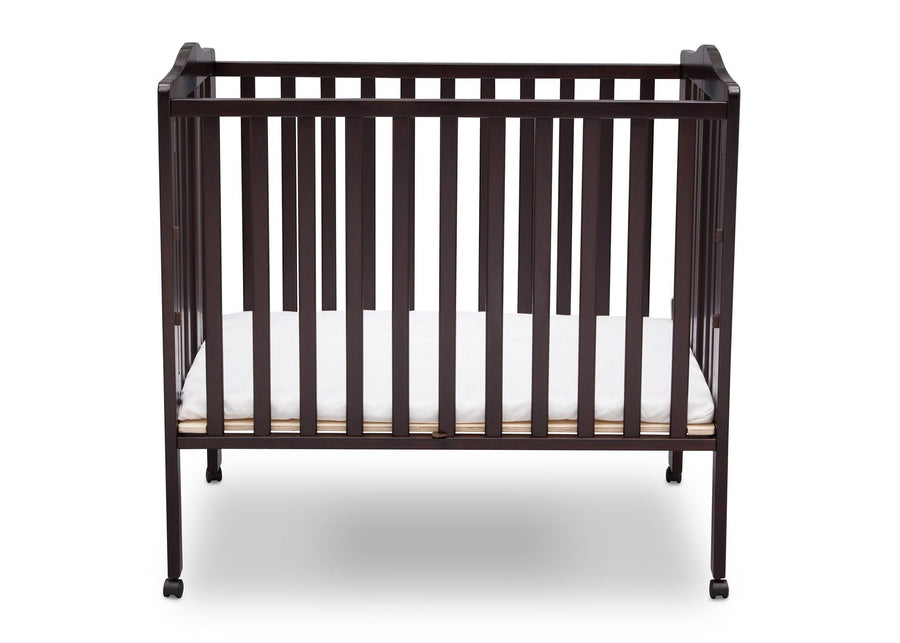 Delta Children Dark Espresso (958) Portable Folding Crib with Mattress 15-Portable Folding Crib with Mattress
