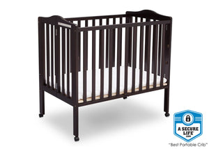 Delta Children Dark Espresso (958) Portable Folding Crib with Mattress, With Seal c6c 11-Portable Folding Crib with Mattress