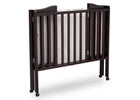 Delta Children Dark Espresso (958) Portable Folding Crib with Mattress, angled folded view c5c 17-Portable Folding Crib with Mattress