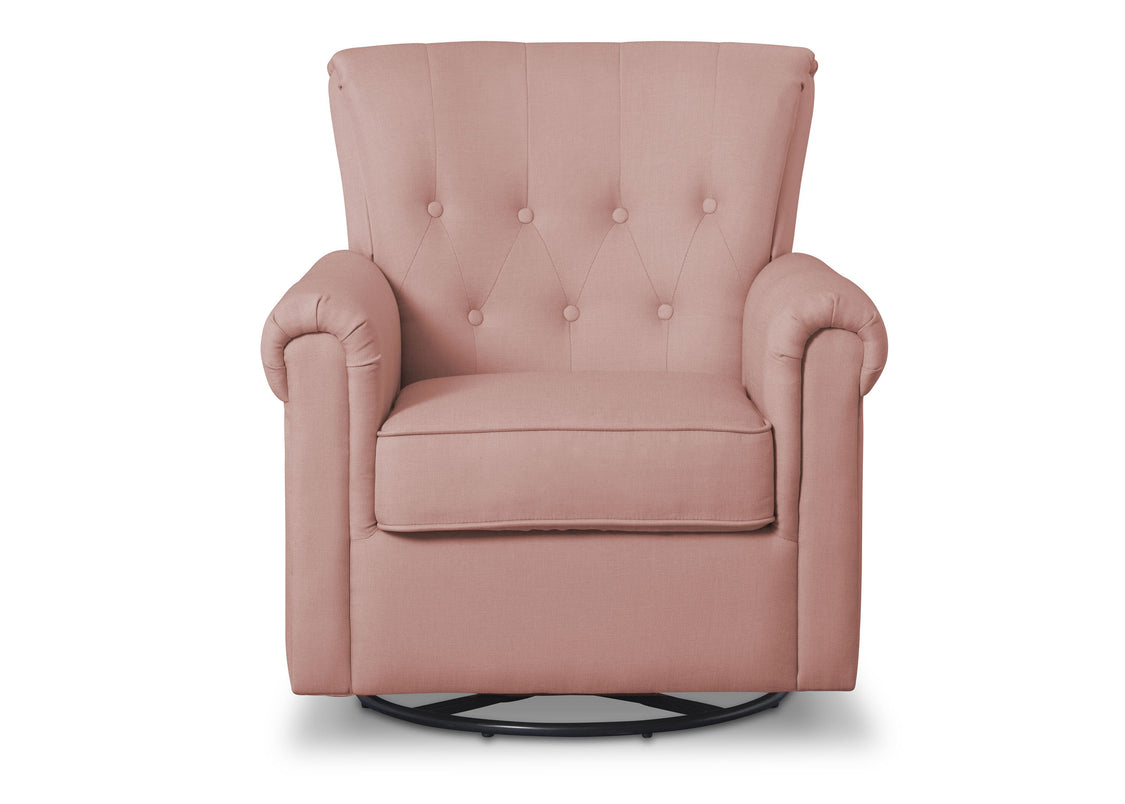 Delta Children Blush (636) Harper Nursery Glider Swivel Rocker Chair (525310), Front View, a4a