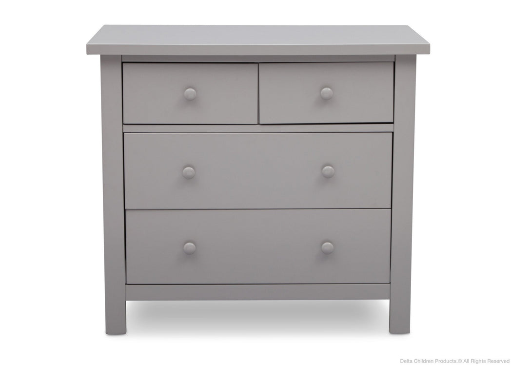 Delta Children Grey (026) 4 Drawer Dresser Front View a1a