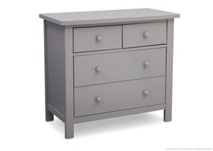 Delta Children Grey (026) 4 Drawer Dresser Side View a2a 6-Rowen 4 Drawer Dresser