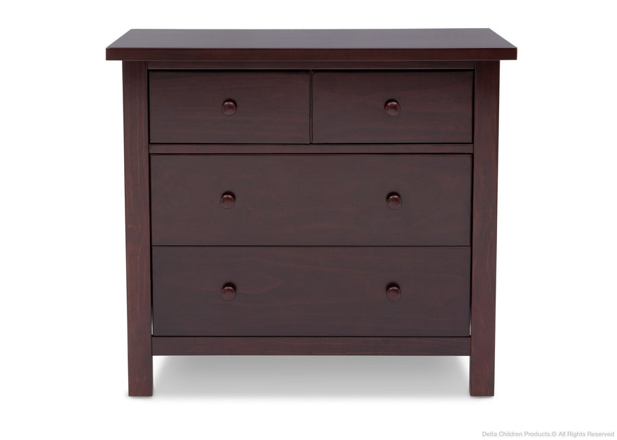 Delta Children Black Espresso (907) 4 Drawer Dresser Front View c1c 3-Rowen 4 Drawer Dresser