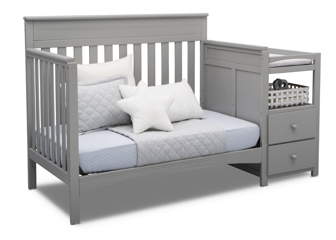 Delta Children Grey (026) Presley Convertible Crib N Changer (530260), Day Bed, a5a
