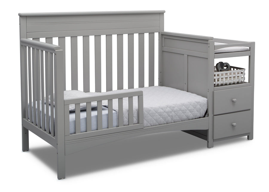 Delta Children Grey (026) Presley Convertible Crib N Changer (530260), Toddler Bed, a4a 3-Presley Convertible Crib and Changer