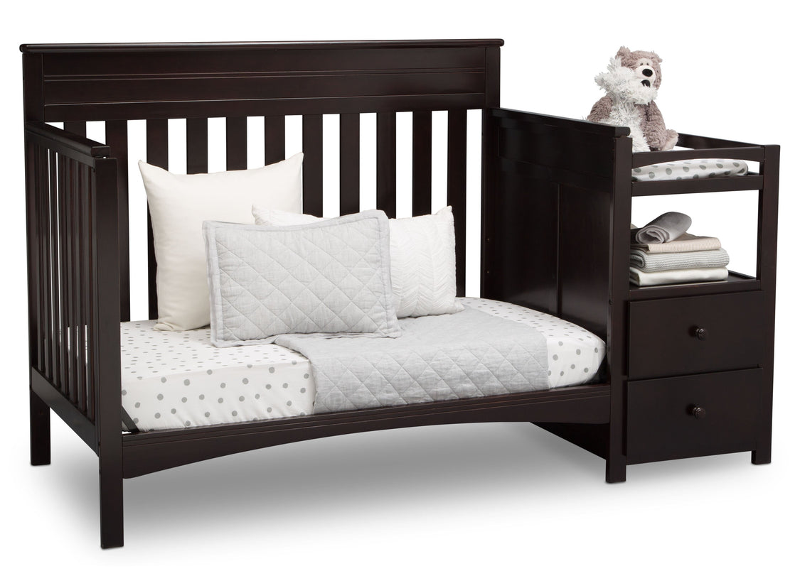 Delta Children Dark Chocolate (207) Presley Convertible Crib N Changer (530260), Day Bed, c5c