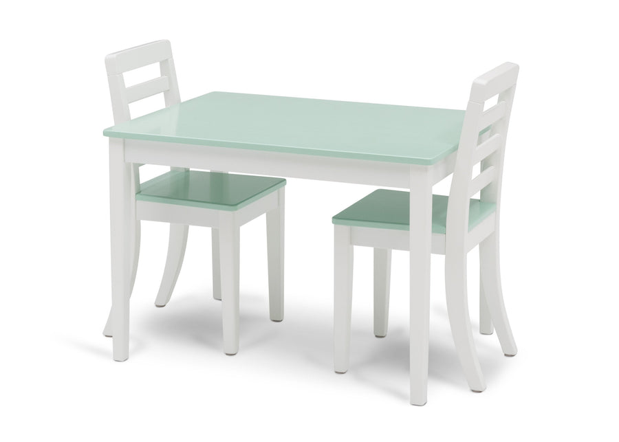 Bianca White with Aqua (134) 3-Gateway Table & 2 Chair Set