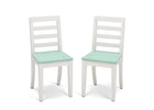 Bianca White with Aqua (134) 5-Gateway Table & 2 Chair Set
