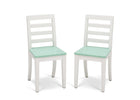 Bianca White with Aqua (134) 4-Gateway Table & 2 Chair Set