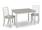 Bianca White with Grey (166) 8-Gateway Table & 2 Chair Set