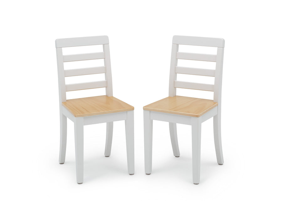 White and Natural (196) 15-Gateway Table & 2 Chair Set