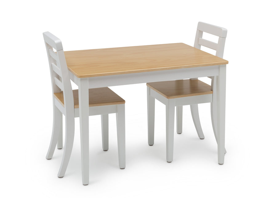 White and Natural (196) 10-Gateway Table & 2 Chair Set