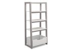 Delta Children Bianca White with Grey (166) Gateway Ladder Shelf, Angled View a3a 4-Gateway Ladder Shelf