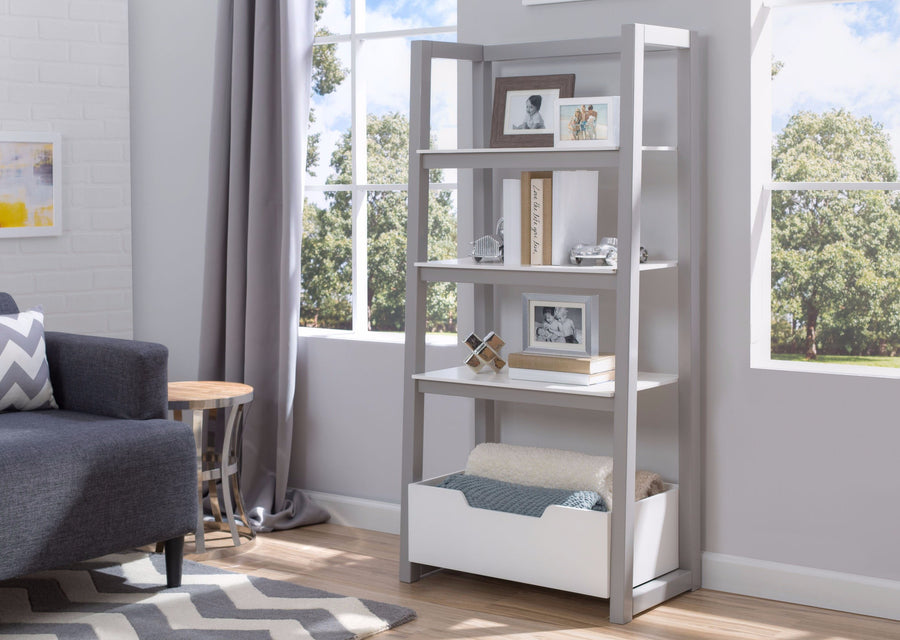 Bianca White with Grey (166) 530451-166 1-Gateway Ladder Shelf