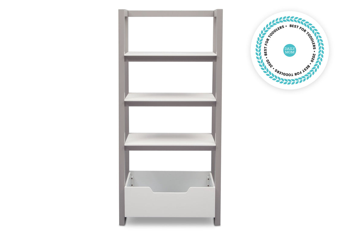 Delta Children Bianca White with Grey (166) Gateway Ladder Shelf