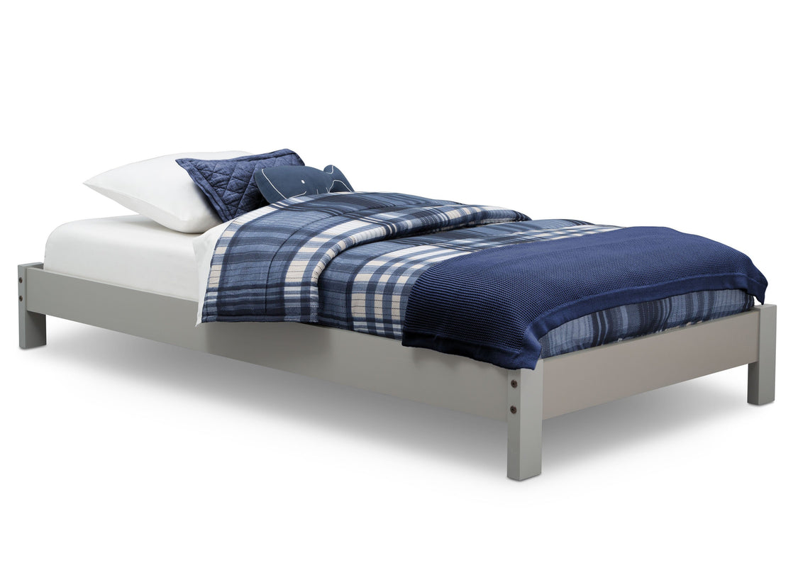 Delta Children Grey (026) Platform Twin Bed, Side View a2a