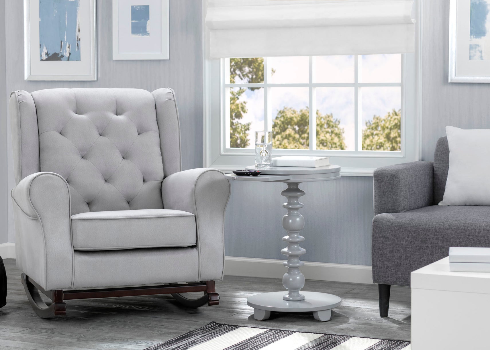 Delta Children Grey (026) Emery End/Side Table (531460), Living Room Shot, a2a