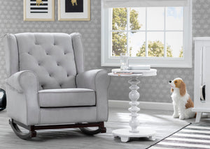 Delta Children Bianca White (130) Emery End/Side Table (531460), Nursery Shot, b1b 11-Jenny Lind Nightstand