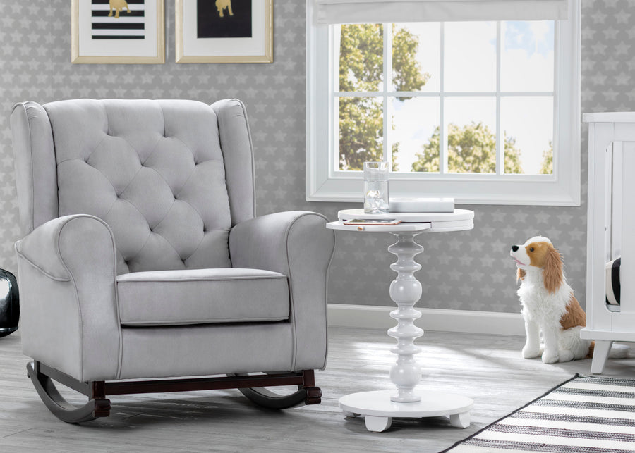 Delta Children Bianca White (130) Emery End/Side Table (531460), Nursery Shot, b1b 5-Jenny Lind Nightstand