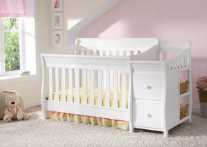 Delta Children White (100) Bridgeport Crib N' Changer, Room View a1a 6-Bridgeport Crib N Changer