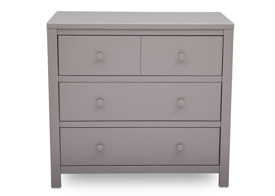 Delta Children Grey (026) 3 Drawer Dresser, front view, a2a 12-3 Drawer Dresser