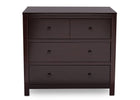 DCB: Delta Children Dark Chocolate (207) 3 Drawer Dresser, front view, c3c 6-3 Drawer Dresser