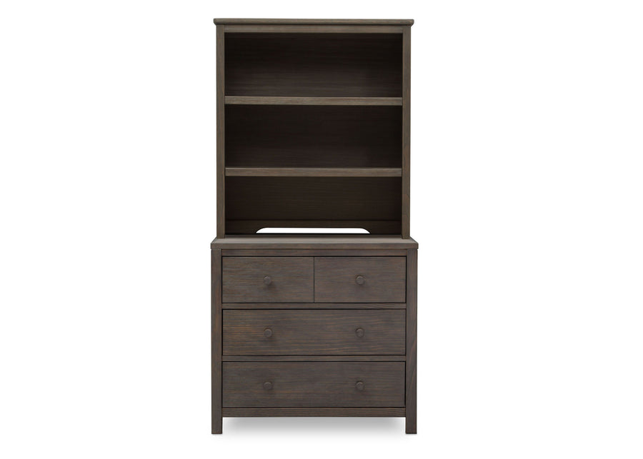 Delta Children Rustic Grey (084) Cambridge Bookcase/Hutch, front view, a3a 4-Cambridge Bookcase/Hutch